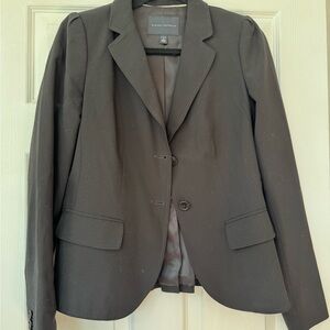 Banana Republic Women's Black Suit Jacket with Ruffle Hem, Size 8